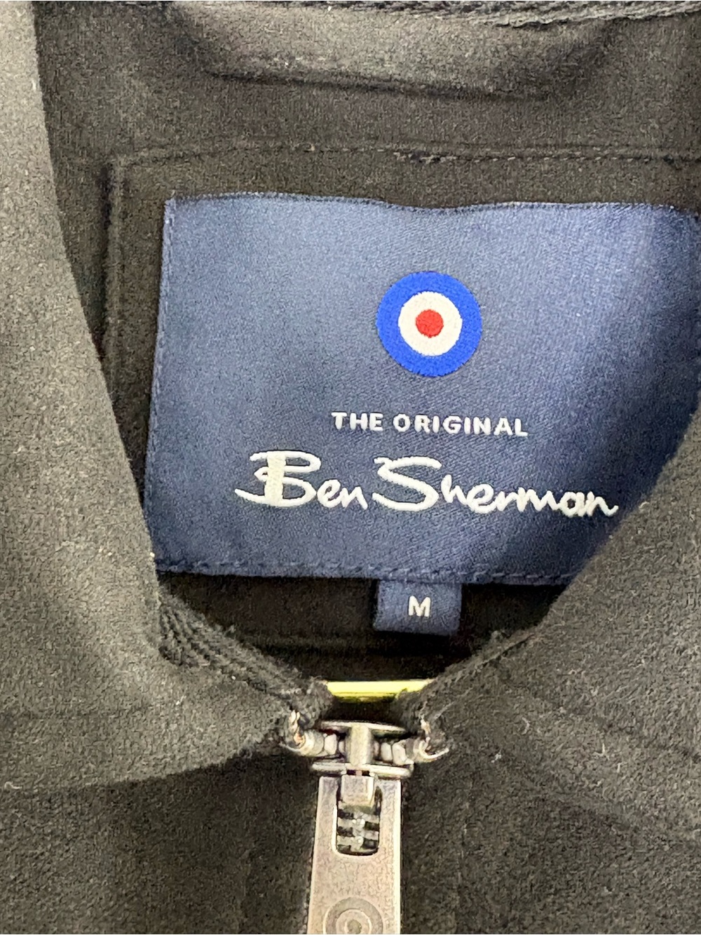 Ben Sherman Mens Medium Faux Suede Full Zip Jacket Black Soft W Pockets Target - Picture 3 of 6